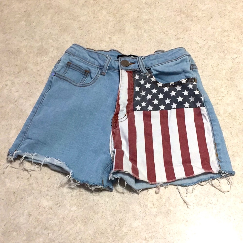 WOMENS HARPER AMERICAN FLAG CUT OFF SHORTS